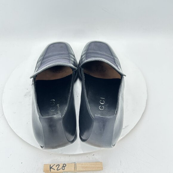 Gucci Men Size UK 8.5D US 9  Black Leather Canvas Slip On Penny Loafer Shoes - Picture 8 of 12